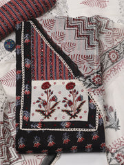 Printed Cotton Unstitched Suit Piece With Dupatta