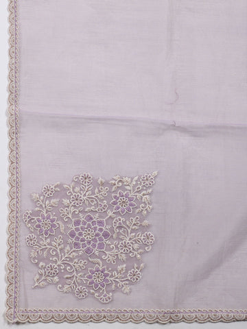 Neck Embroidered Cotton Unstitched Suit Piece With Dupatta