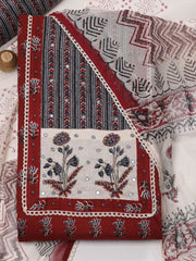 Printed Cotton Unstitched Suit Piece With Dupatta