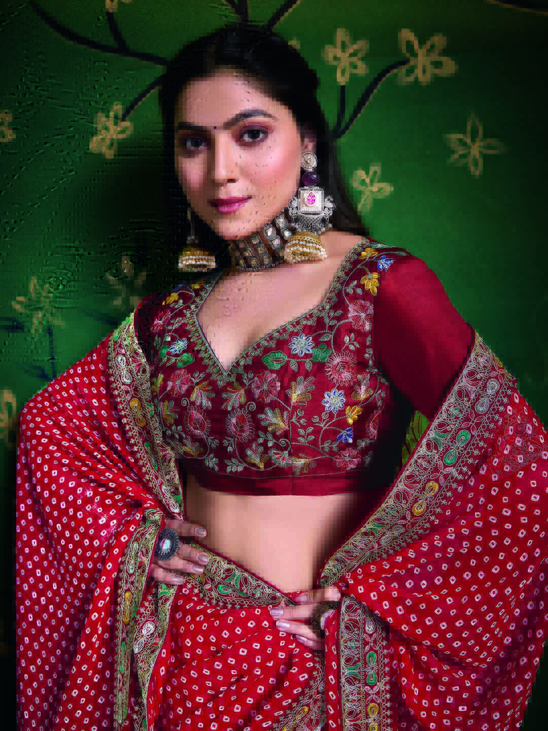 Bandhani Printed Georgette Saree