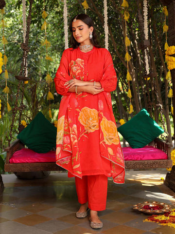 Floral Printed Georgette Stitched Suit