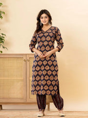 Printed Cotton Suit Set With Dupatta