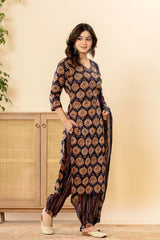 Printed Cotton Suit Set With Dupatta