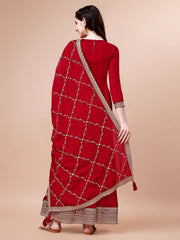 Woven Crepe Unstitched Suit Piece With Dupatta