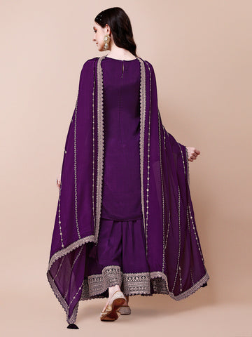 Woven Crepe Unstitched Suit Piece With Dupatta