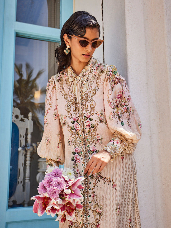 Digital Floral Printed Crepe Kaftan Dress