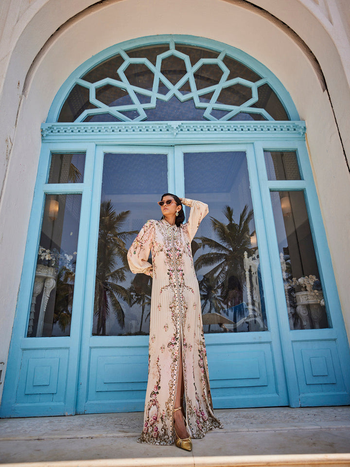 Digital Floral Printed Crepe Kaftan Dress