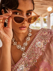 Sequin Embroidered Border Tissue Saree