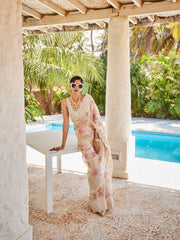 Digital Printed Printed Organza Saree