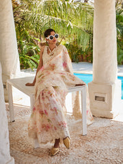 Digital Printed Printed Organza Saree