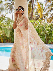 Digital Printed Printed Organza Saree
