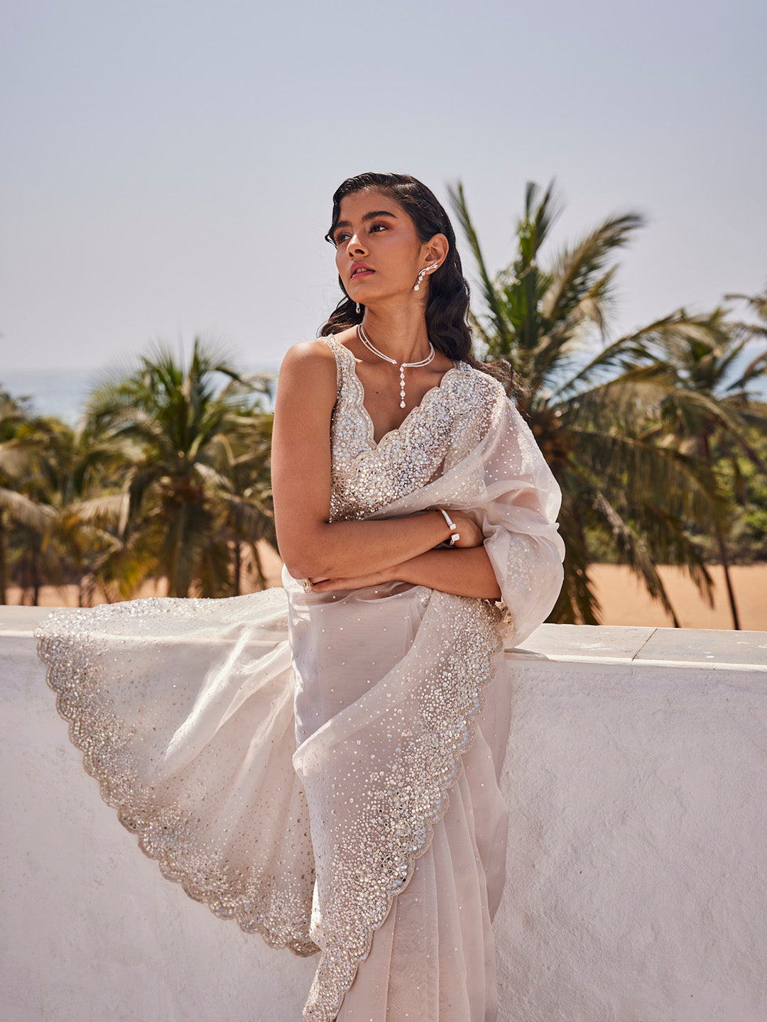 Sequin Work Tissue Saree