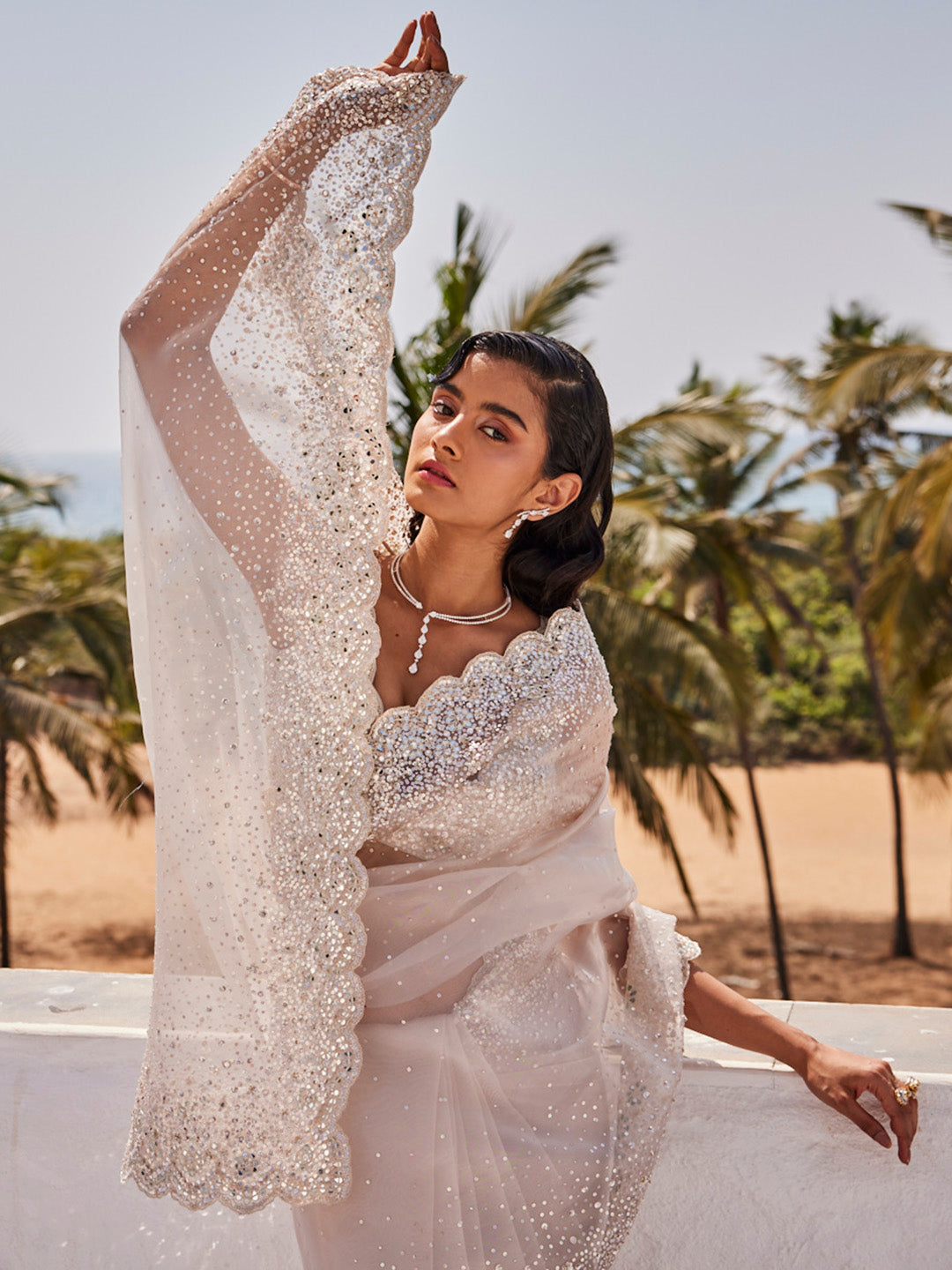 Sequin Work Tissue Saree