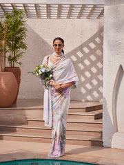 Sequin Work Printed Georgette Saree
