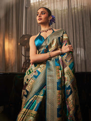 Zari Jaal Woven Satin Saree