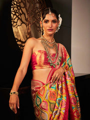 Zari Jaal Woven Satin Saree