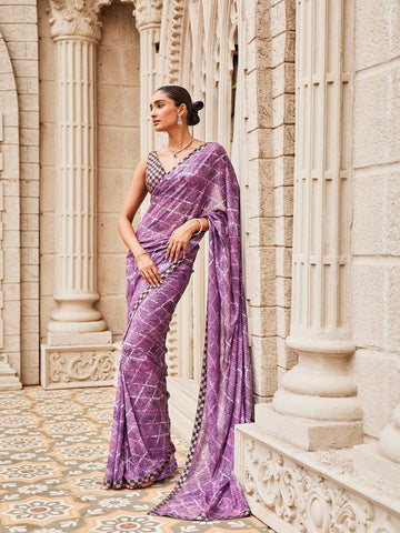 Sequin Embroidered Georgette Saree
