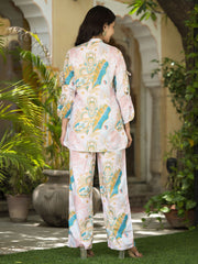 Floral Printed Muslin Kurta With Pants