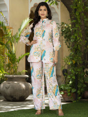 Floral Printed Muslin Kurta With Pants