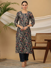 Printed Cotton Suit Set With Dupatta