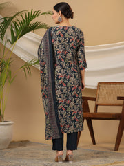 Printed Cotton Suit Set With Dupatta