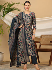 Printed Cotton Suit Set With Dupatta