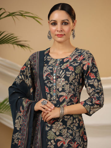 Printed Cotton Suit Set With Dupatta