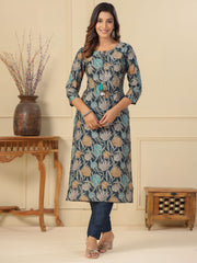 Printed Cotton Suit Set With Dupatta