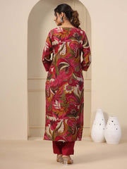 Floral Printed Muslin Kurta With Pants