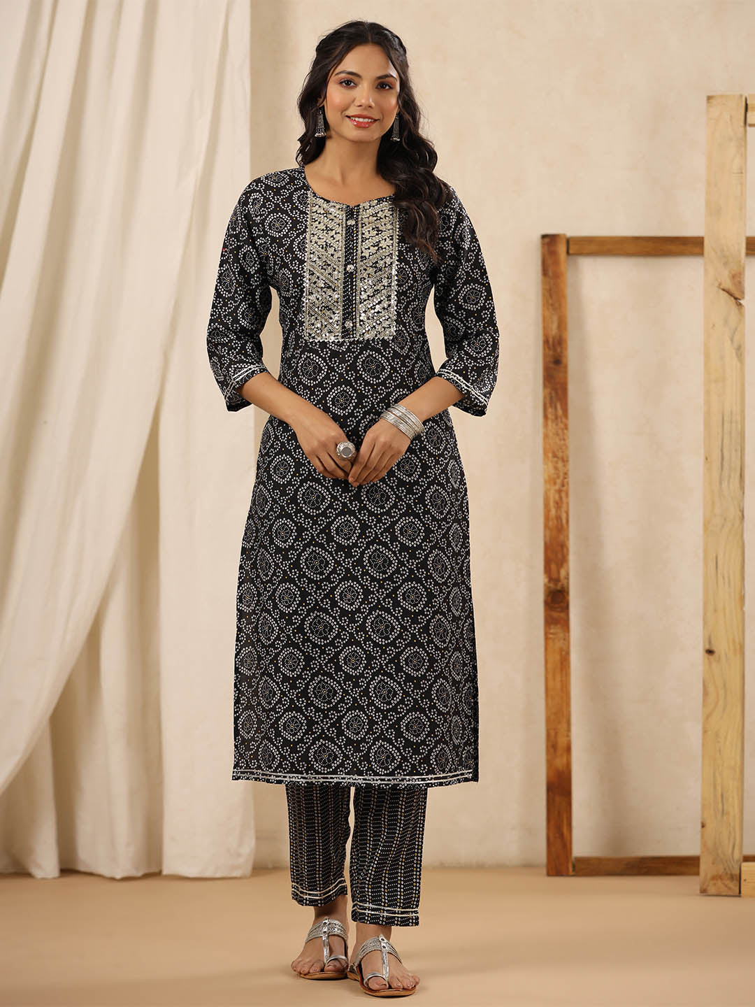 Printed Muslin Kurta With Pants