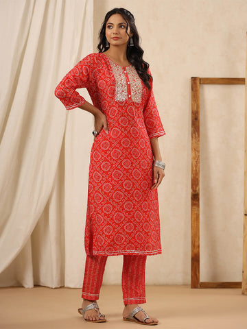 Printed Muslin Kurta With Pants