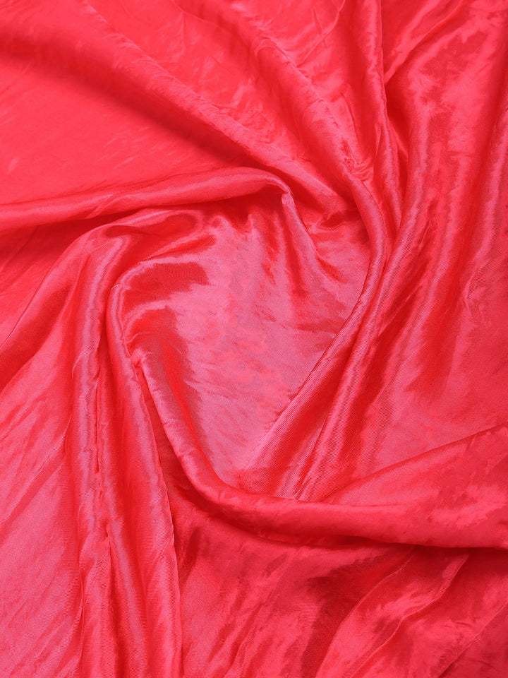 Hot Pink Satin Woven Saree