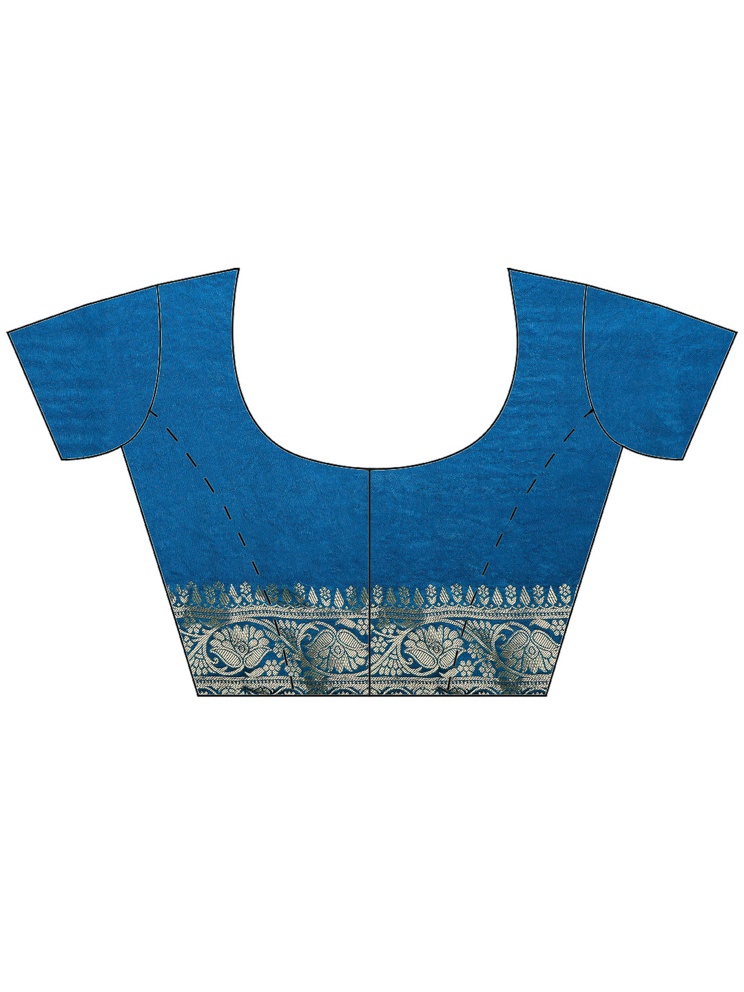 Lake Blue Satin Woven Saree