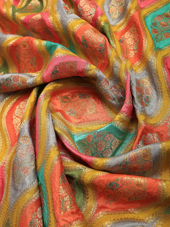 Mehndi Satin Woven Saree