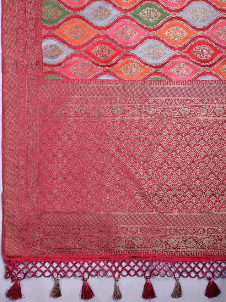 Rani Satin Woven Saree