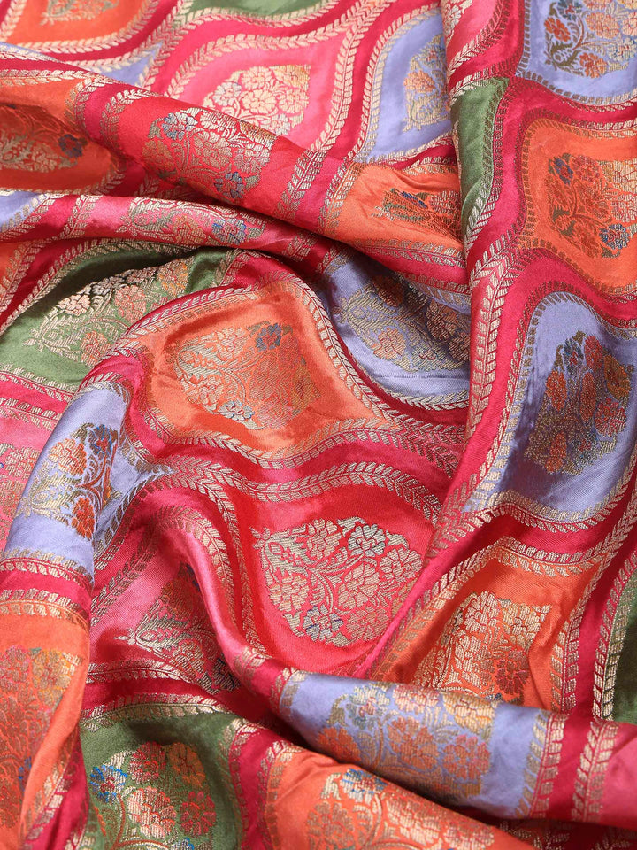 Rani Satin Woven Saree