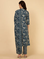 Floral Printed Kurta With Pants & Dupatta