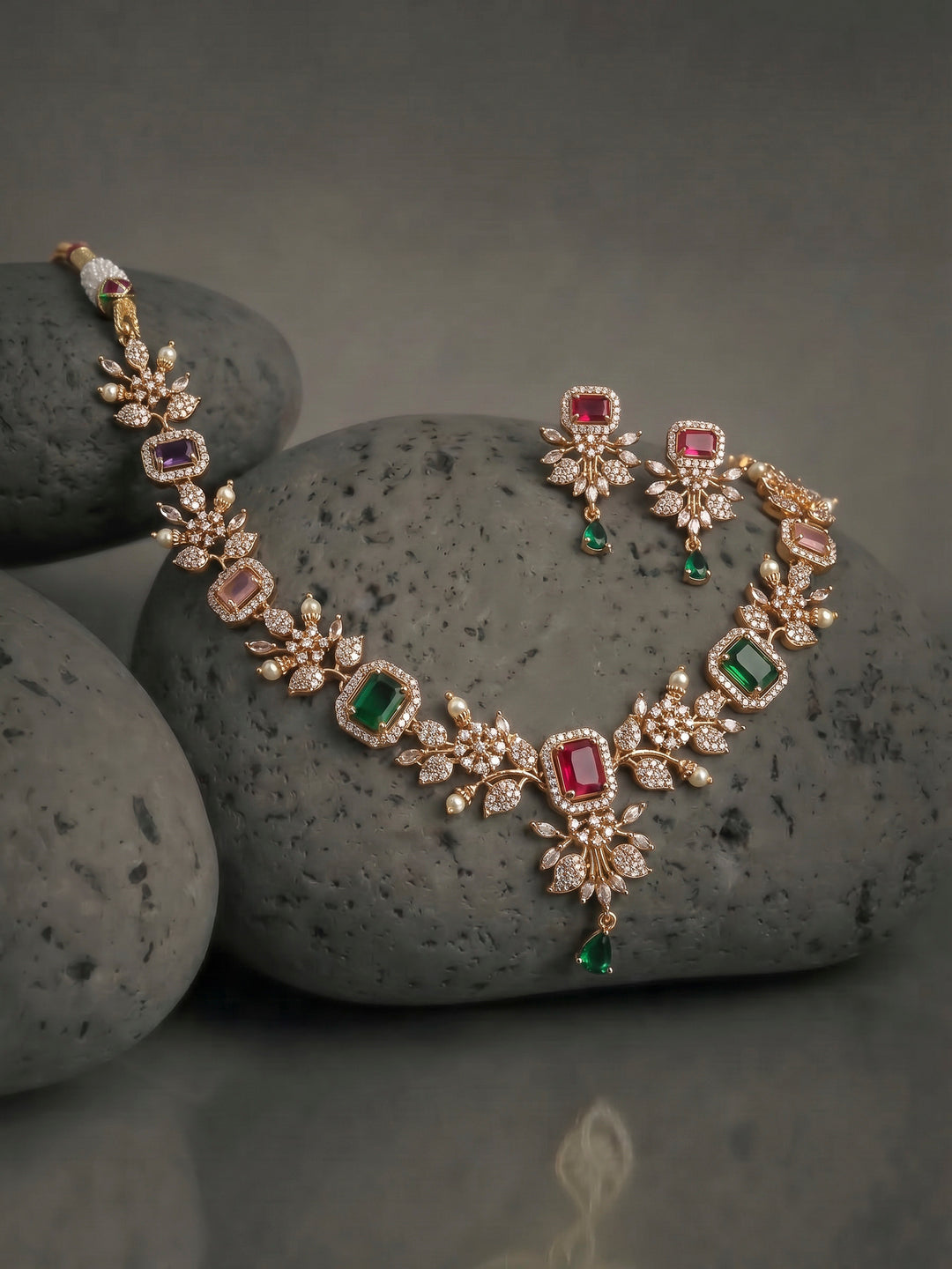 Gold-Multi Imitation Jewelry-Set