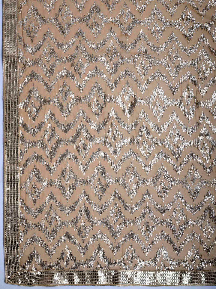 Beige Georgette Embroidered