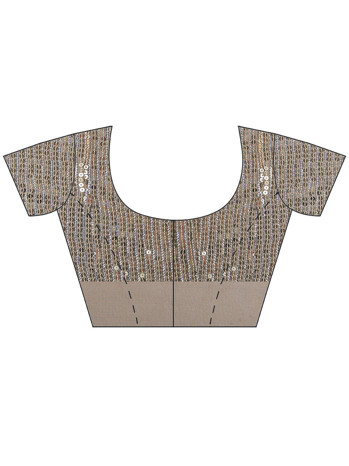 Beige Georgette Embroidered
