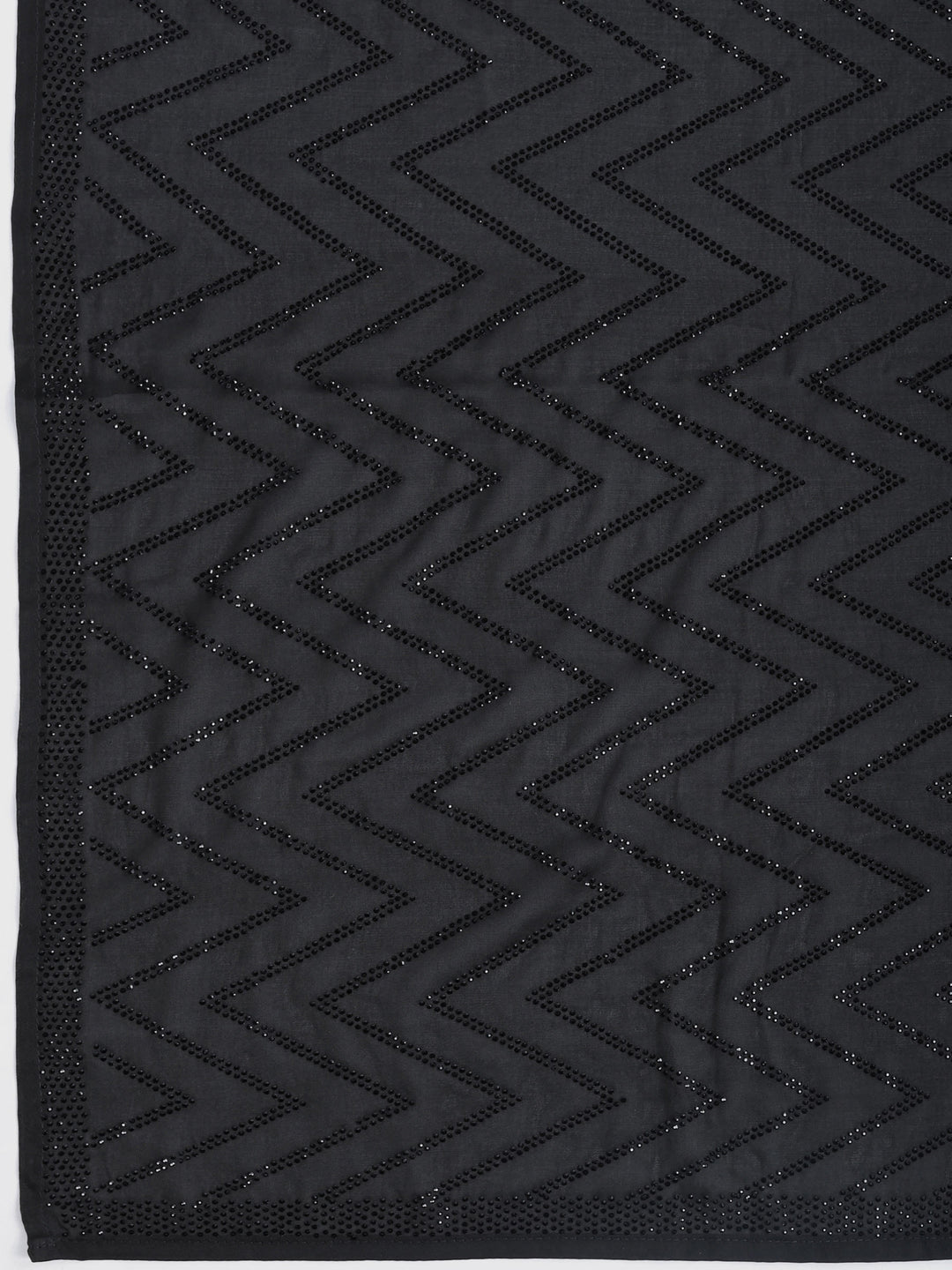 Black Satin Embroidered Saree