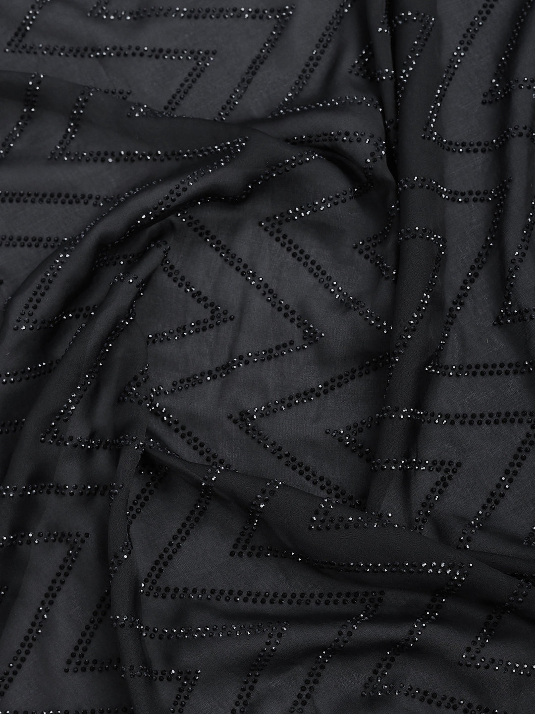 Black Satin Embroidered Saree