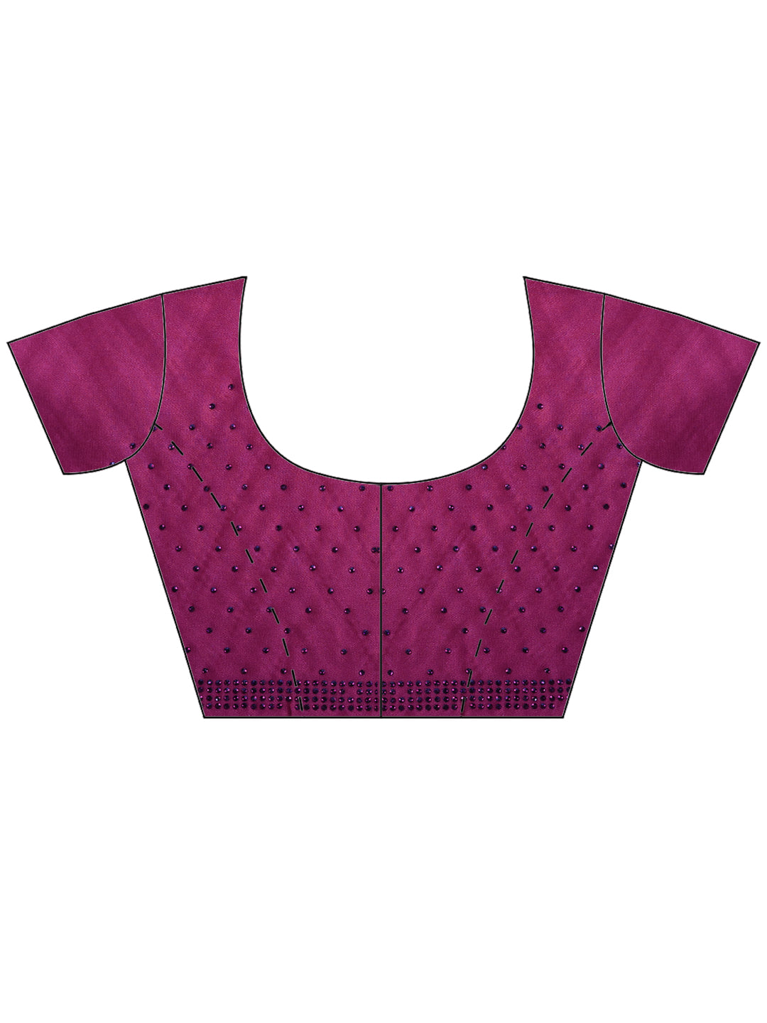 Wine Satin Embroidered Saree