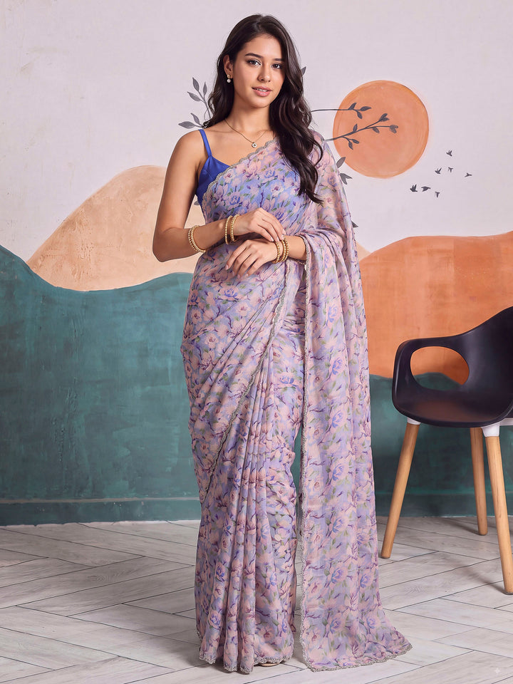 Hychint Organza Printed Saree