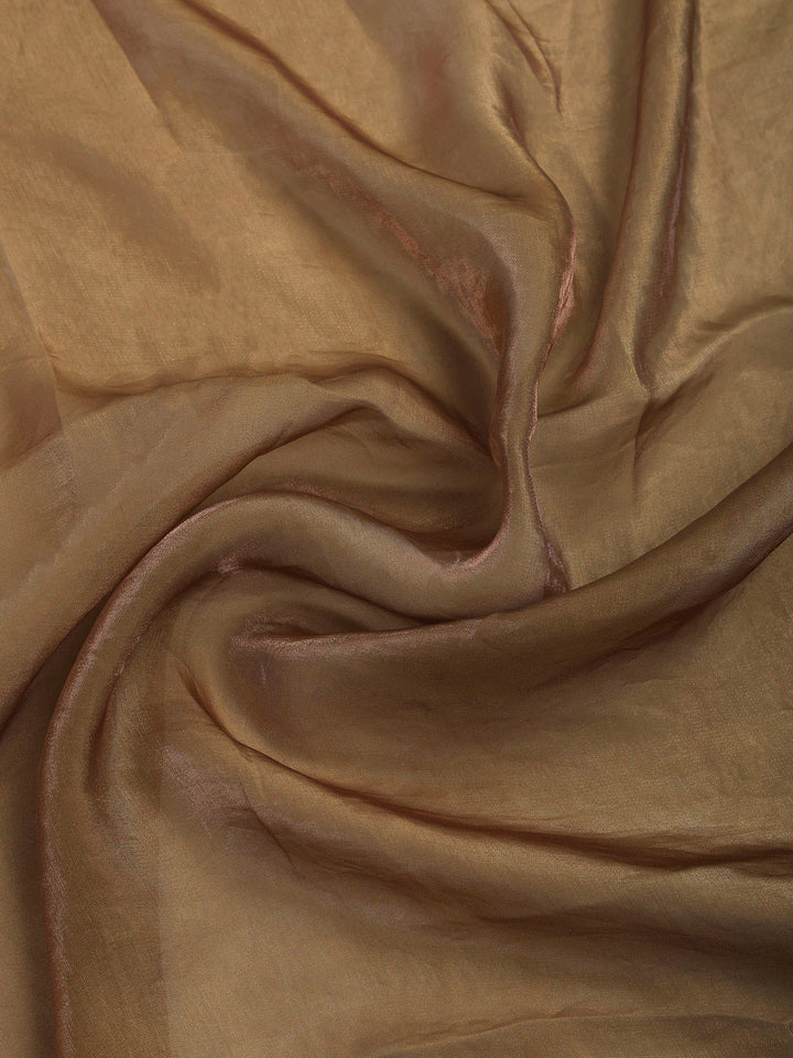 Mustard Organza Printed Saree