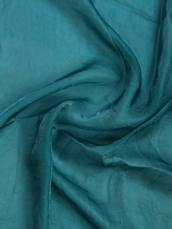 Sea-Green Organza Printed Saree