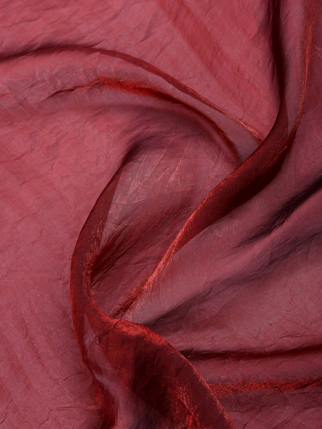 Maroon Organza Embroidered Saree