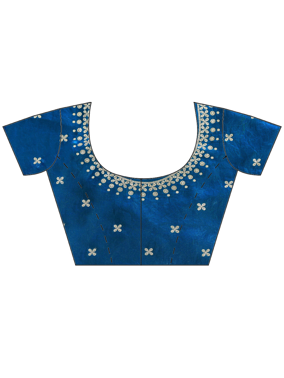 Peacock-Blue Organza Embroidered Saree