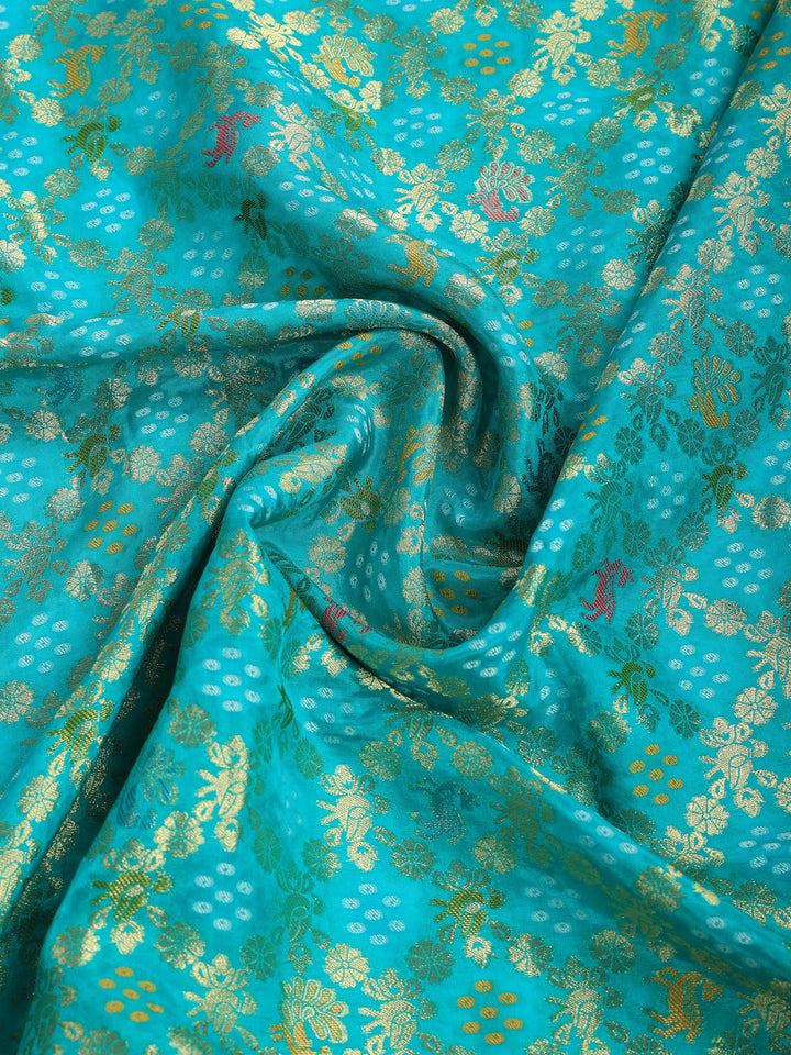 Sea Green Satin Woven Saree