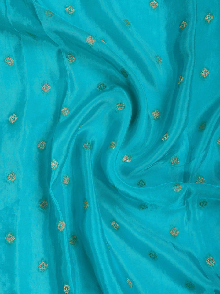 Sea Green Satin Woven Saree